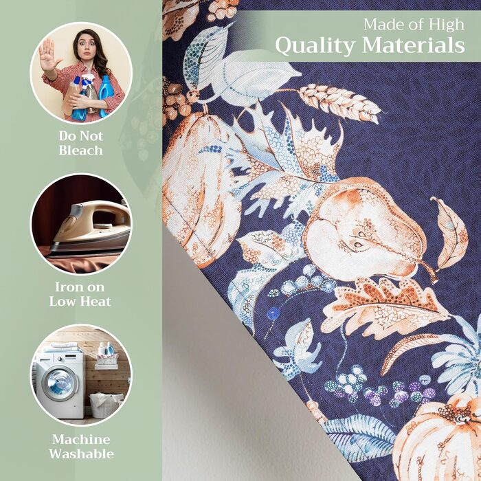 Набір з 3 багатоцільових кухонних рушників Maison d&39 Hermine Rural Christmas, 100 бавовна Барні рушники День подяки/Різдво (50 см x 70 см) (16 - Гарбузовий блакитний)