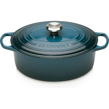 Жаровня 27 см с крышкой, глубокий бирюзовый Signature Le Creuset