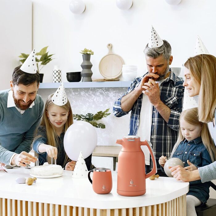 Термос-кавник 2 л, кораловий Ideus