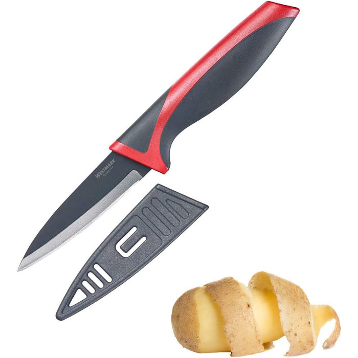 Набір ножів Westmark 5 шт. , 1 велика обробна дошка та 4 ножі, обробна дошка 37 х 25,5 см, лезо кухарського ножа/ножа для хліба по 20 см, лезо канцелярського ножа 12 см, лезо ножа для чищення овочів 8 см, 145222E6 (ніж для чищення овочів)