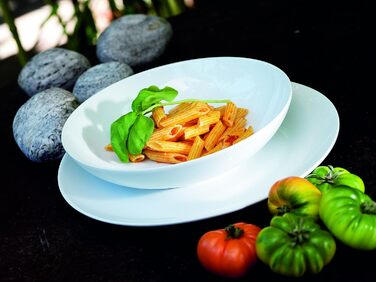 Серия Alesia, фарфоровый комбинированный сервиз 62 предмета, базовая посуда на 6 персон, идеальный стартовый набор, белый