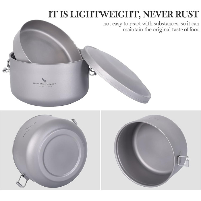 Набір для кемпінгу 900 мл. Boundless Voyage Ti1095T