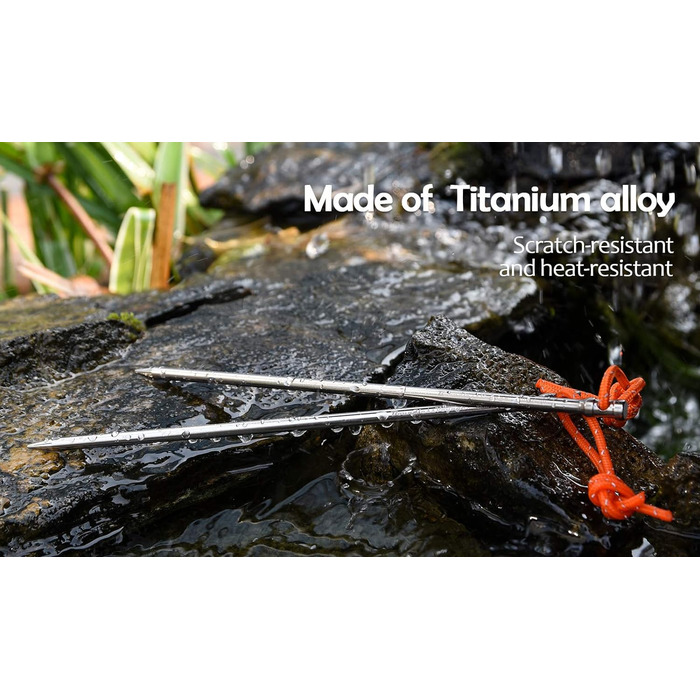 Титанові кілочки для намету довжиною 20 см 8 шт. Ti4006P iBasingo