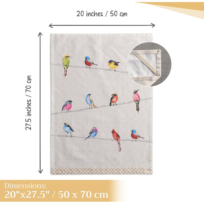 Набір із 3 багатоцільових кухонних рушників Maison d&39 Hermine Rural Christmas, 100 бавовна Барні рушники День подяки/Різдво (50 см x 70 см) (різнокольоровий)