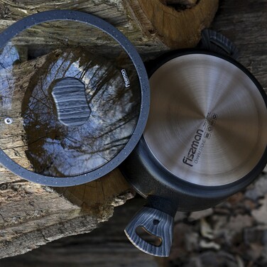 Кастрюля со стеклянной крышкой 24 см 4,7 л CHARM STONE Fissman