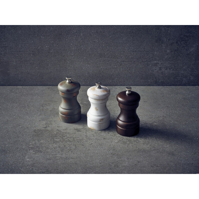 Мельница для соли и перца, 10 см,  белая деревянная, GenWare