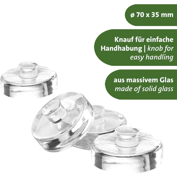 Скляний гніт для квашення та ферментації, набір 4 предмети, Ø 7 х 3,5 см Westmark