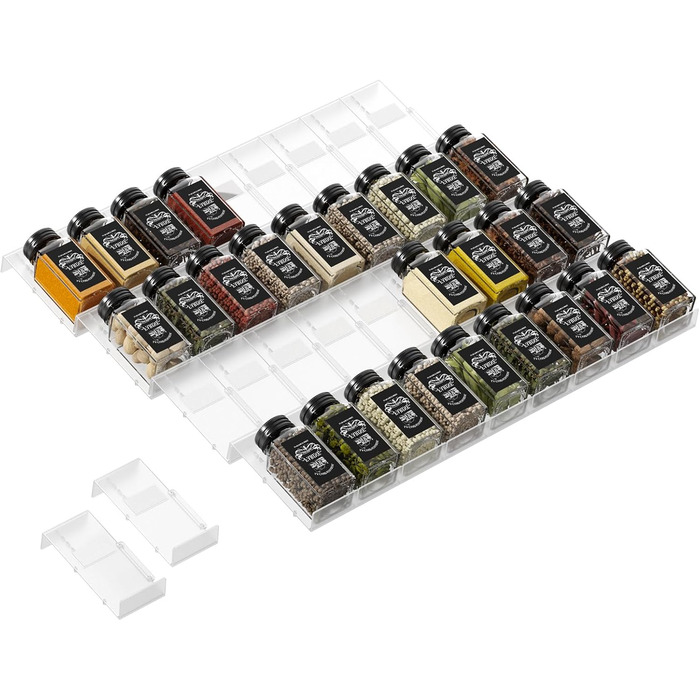 Органайзер для спецій пластиковий розсувний, 36 комірок, прозорий Famhap