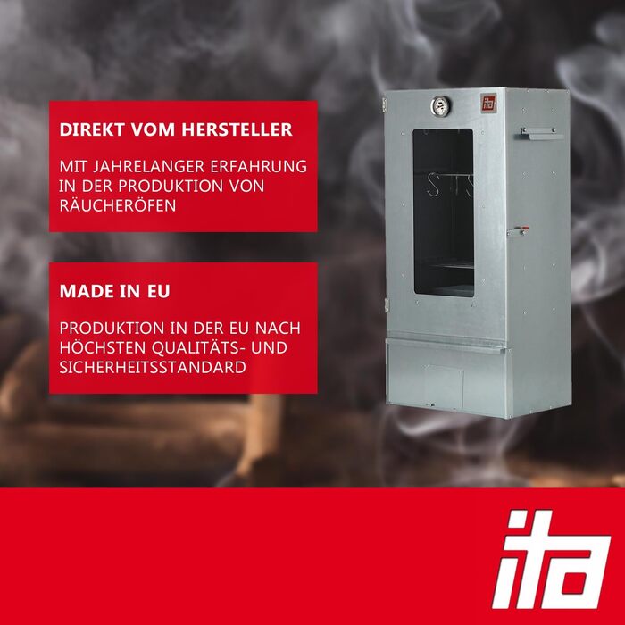 Коптильна шафа для холодного та гарячого копчення 28 x 40 x 81 см ITA