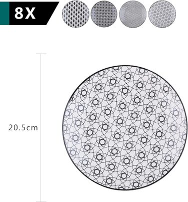 Порцелянова десертна тарілка vancasso, тарілка для торта 8 шт. барвиста 21,5 см