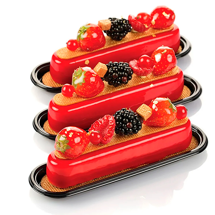 FASHION ECLAIR 80 Форма силіконова для еклерів 130 x 25 h 25 mm + каттер + 10 підставок