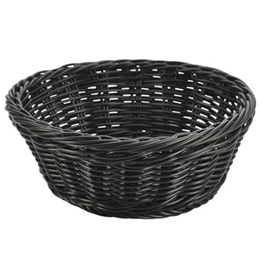 Корзина круглая плетеная, 21 см, черная, GenWare