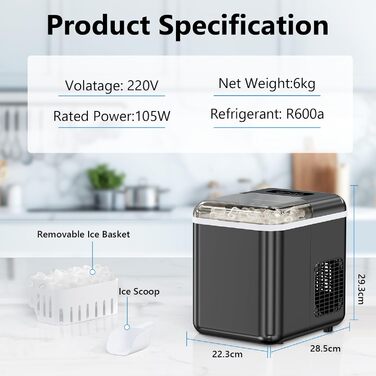 Маленький льодогенератор 1,3 л 105 Вт Eicnr