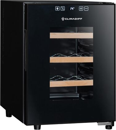 Винний холодильник до 12 пляшок чорний CLIMADIFF