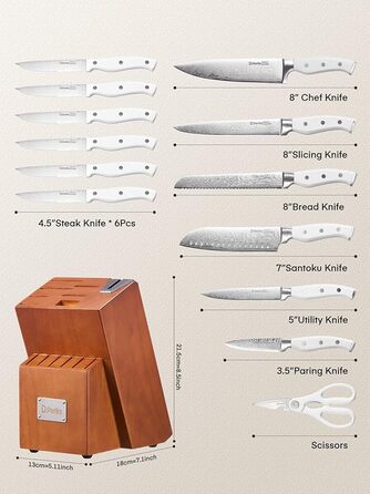 Блок ножей 14 предметов из нержавеющей стали D.Perlla