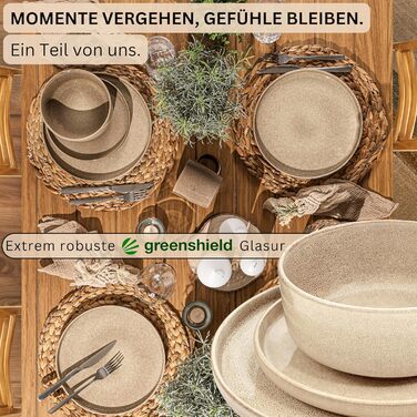 Комбінований сервіз на 6 персон, набір тарілок кавовий кухоль макаронна миска 30 шт. , набір посуду з керамограніту посудомийна машина - мікрохвильова піч - стійкий до подряпин, набір посуду з керамограніту КОЛЕКЦІЯ ЦІННОСТЕЙ (Cairo Mocha, комбінований се