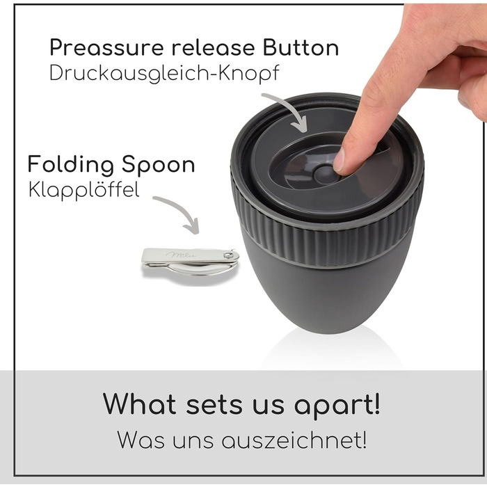 Стаканчик для пластівців Milu 400 мл з назвою MsliMax для йогурту герметичний стаканчик з ложкою (коричневий, пластиковий)
