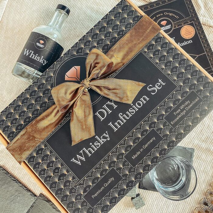 Подарунковий набір для віскі, вкл. аксесуари для дегустації віскі, каміння для віскі та келих для віскі Brilliant Infusion