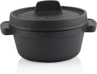 Набір голландської печі барбекю-Торо в дерев'яній коробці, чавун, попередньо приправлений, набір гриля з голландською духовкою, дерев'яна коробка, сковорода, каструля, сковорода, підставка, підйомник кришки (19 предметів)