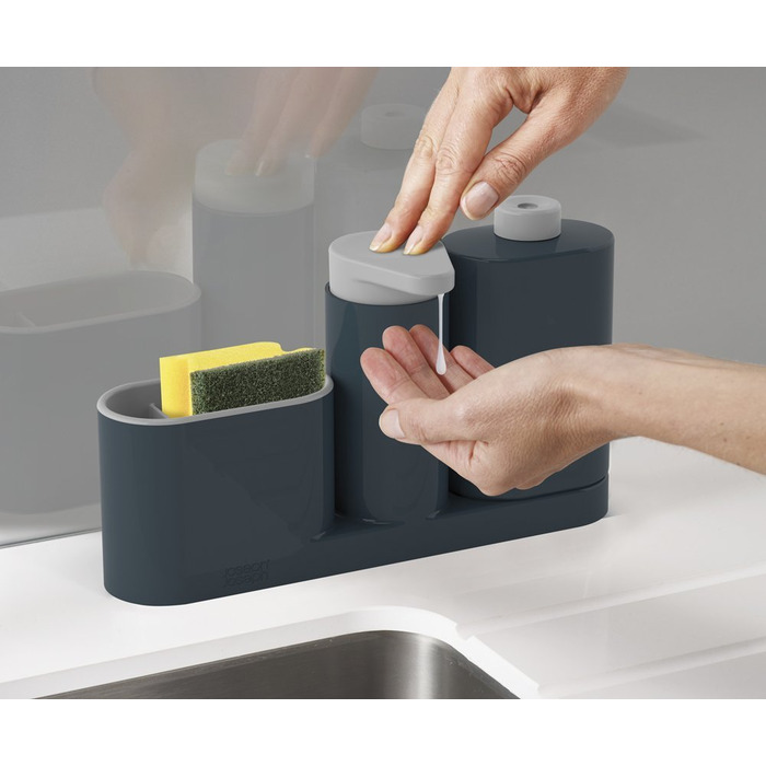 Органайзер для раковини з дозатором для мила сірий SinkBase Sink Tidy Set Joseph Joseph
