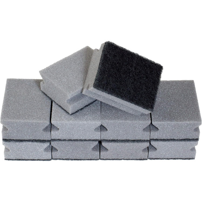 Губка для миття посуду, набір 10 предметів, сірий/чорний Sonty