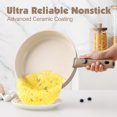 Набір кухонного посуду, 17 предметів, бежевий Sensarte