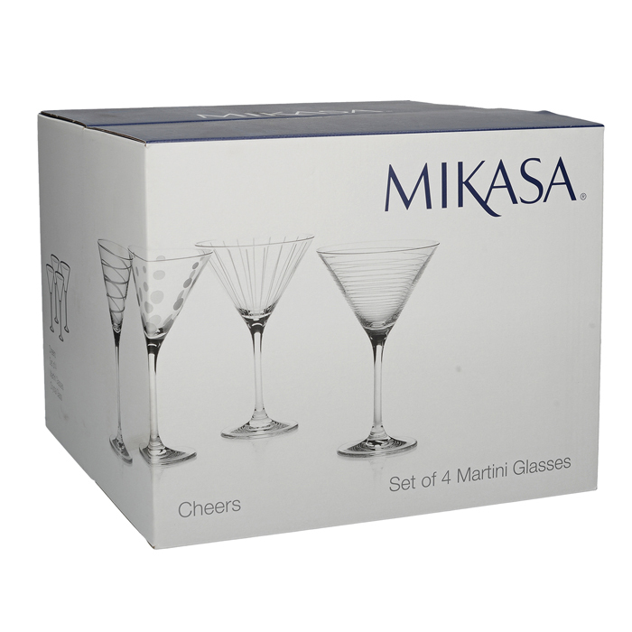 Набор бокалов для мартини Mikasa CHEERS, стекло, 290 мл, 4 пр.