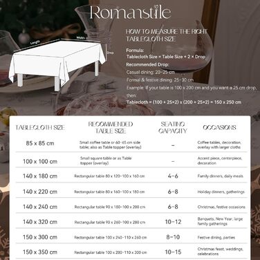 Велика різдвяна скатертина Romanstile, яку можна прати та вона водовідштовхувальна, жакардові зірки та сніжинки, квадратна скатертина XXL для зими, різдвяної прикраси, вечірки, Різдва (85 x 85 см, срібляста)