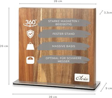 Тримач для ножів магнітний 28 x 26 x 9 см Oleio
