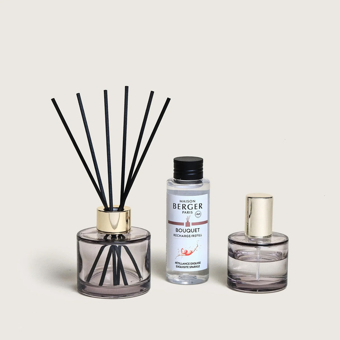 Набір Maison Berger Paris: дифузор ROSALIE, 100 мл + Наповнювач з ароматом EXQUISITE SPARKLE, 90 мл та спрей з ароматом EXQUISITE SPARKLE, 50 мл