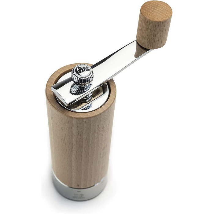 С кривошипом, Классическая регулировка помола, Высота 18 см, Дерево/нержавеющая сталь, натуральный, 37307 (Соляная мельница, натуральная и нержавеющая сталь)