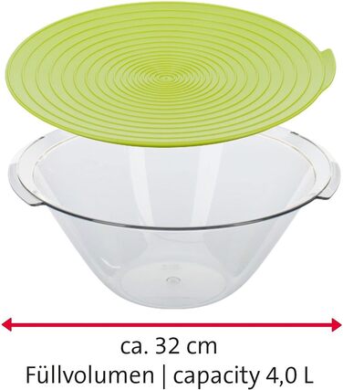 Спиннер для салата 4.4 л, ø 23.5 см, пластик, яблочно-зеленый, 4 шт Westmark