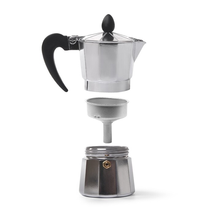 Гейзерна кавоварка Fissman на 2 порції / 120 мл с 2 чашками та 2 блюдцями алюміній (3324)