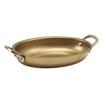 Сковорода для подачі 18.5*13.5 см, 500 мл, овальна, металева, Gold Vintage Steel, GenWare