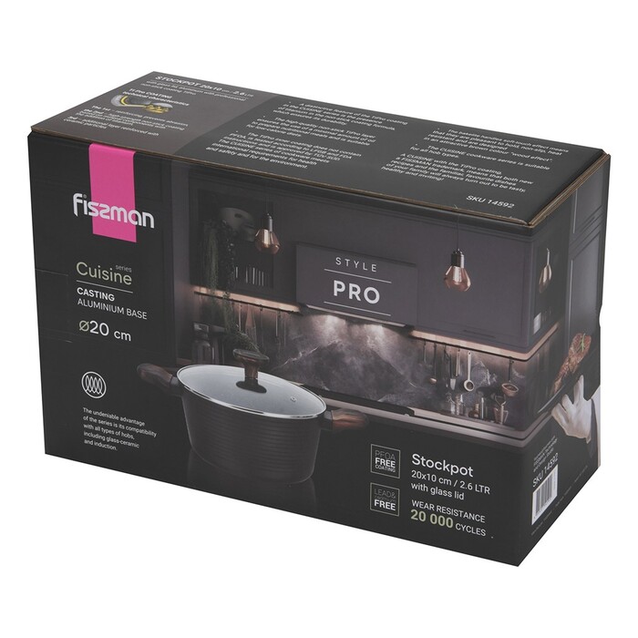Каструля зі скляною кришкою 20 см 2,6 л CUISINE Fissman