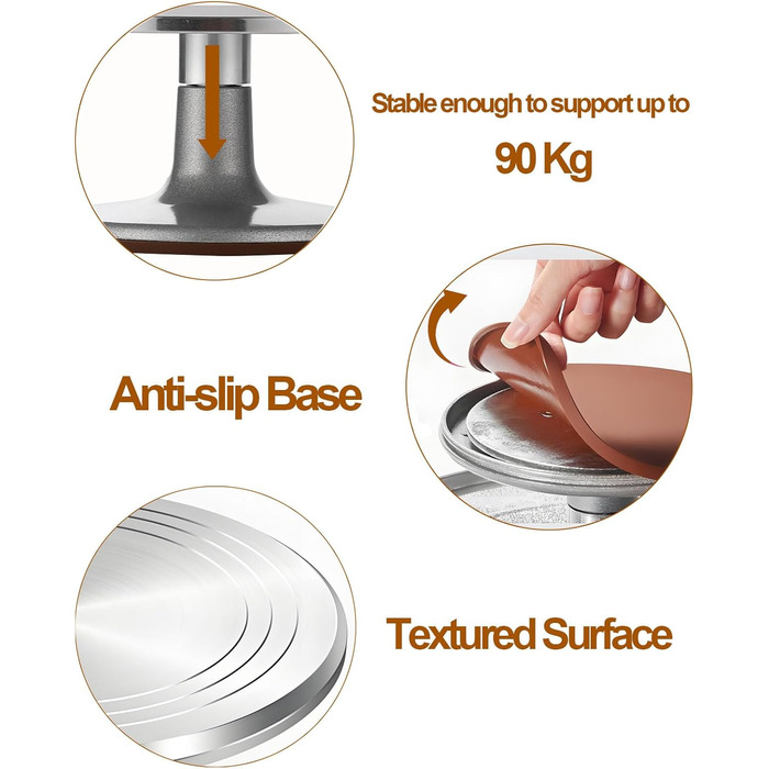 Вращающаяся подставка для торта из алюминиевого сплава 31 см Yizish