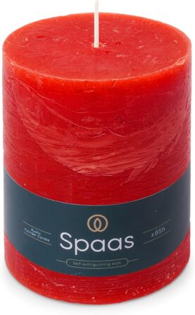 Свічка Spaas Rustical Pillar, 100/130 мм, 95 год, чорна (червона)