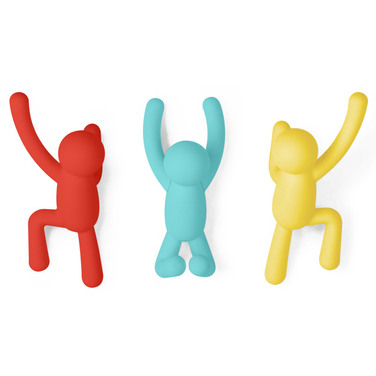 Вішалки-гачки buddy 3 шт. різнокольорові яскраві Umbra