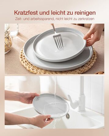 Набір посуду Richmount Nebula для 6 осіб, набір тарілок та мисок із 18 предметів, набір посуду з крапчастої кераміки, можна використовувати в мікрохвильовій печі та посудомийній машині, сервірування Nebula для 6 осіб (світло-сірий, сервірування Milkyway д