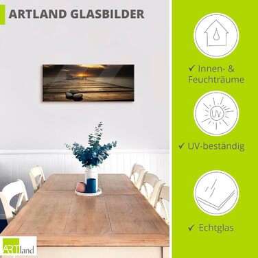 Настінний декор скляні картини настінна картина скляна картина цільна 40x40 см квадрат пляж море сонце карибський басейн природа пейзаж узбережжя схід сонця морський S7LE (Чорне море, 125Д x 50Ш см)