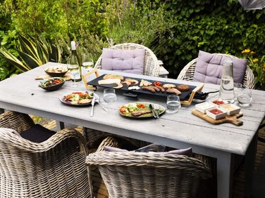 Электрический настольный гриль Bestron, гриль-пластина plancha/teppanyaki с антипригарным покрытием, барбекю до 10 человек, удлиненная поверхность для гриля, 2 000 Вт, цвет черный (XL)