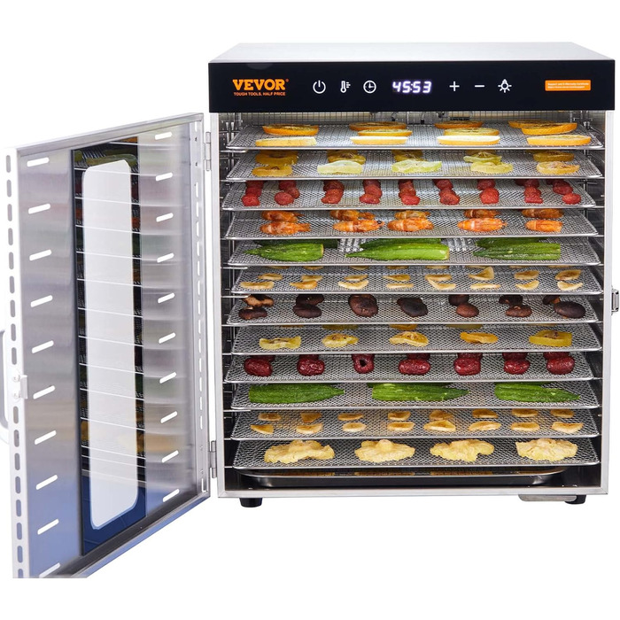 Дегідратор на 10 полок, 1000 Вт VEVOR