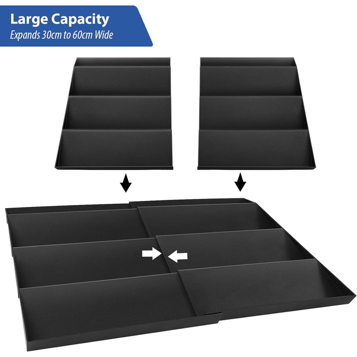 Подставка для специй на 4 уровня раздвижная, черная JESIFFY