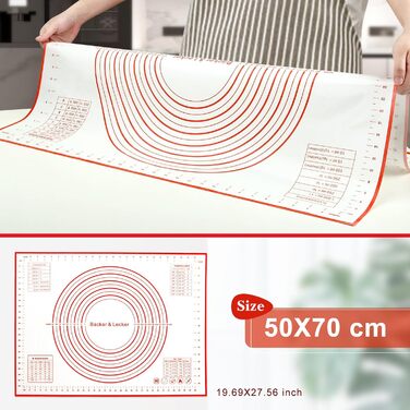 Силіконовий килимок для випічки 50 х 70 см Bäcker & Lecker