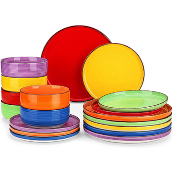 Обідний сервіз на 6 персон, 18 предметів, різнокольоровий Bonita Vancasso