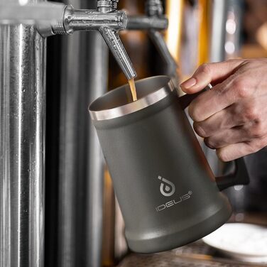 Термокухоль для пива 1 л сірий Ideus