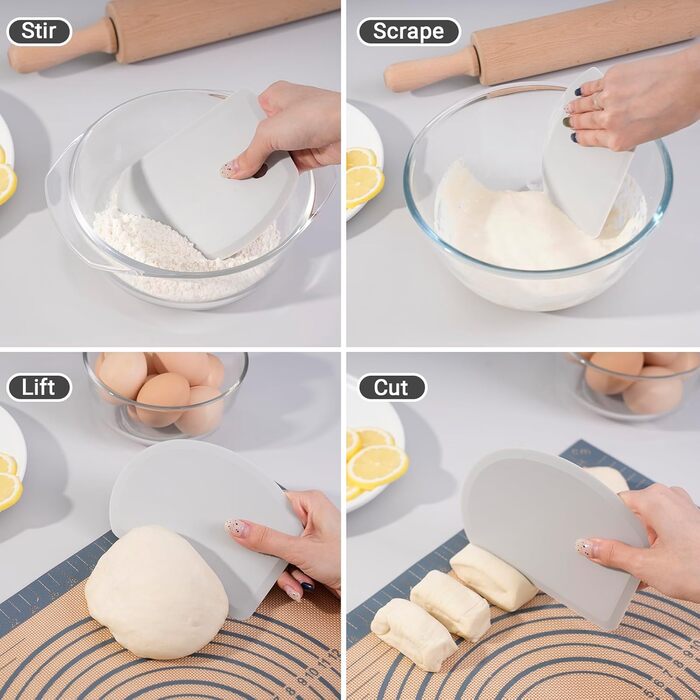 Гнучкий силіконовий скребок для тіста 15,2 х 11 см сірий Lazymi