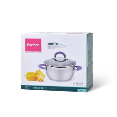 Каструля зі скляною кришкою 20 см 2,5 л Annette Fissman