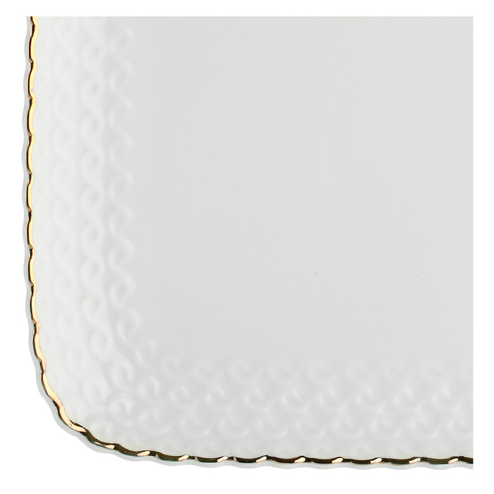 Піднос сервірувальний La Porcellana Bianca MOMENTI ORO, порцеляна, 27 х 19 см