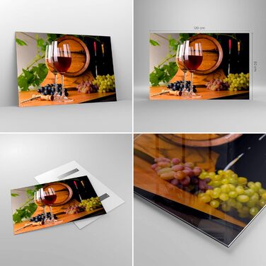 Настінні картини декор вітальні бочка з алкоголем пляшка напій картини на склі 120x80 см скляна картина спальня декор кухні настінне мистецтво друк мистецтва великий XXL настінна декорація картина зі скла сучасний GAA120x80-2238 120L x 80B см